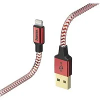 Hama Lade-/Datenkabel "Reflective", Lightning, 1,5 m, Rot (00178299) USB-Kabel