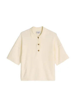 Marc OPolo DENIM - Strick-Poloshirt regular creamy white - Gr. - M