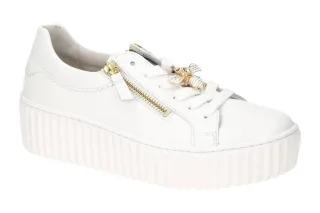 Gabor 63.201.21 Damen Sneaker wei? gold | Best Fitting Komfort Fu?bett