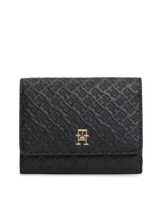 Tommy Hilfiger - Icon tiefgeprägte Trifold-Brieftasche schwarz - Gr. - OS