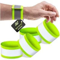 AVANA Reflektorband reflektierendes Armband Reflektor Schnapparmband Fahrrad Joggen, (4 St), Leuchtarmband