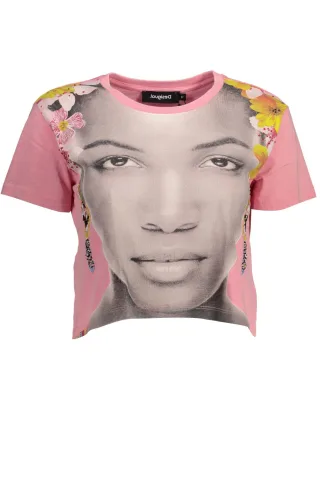 Gesichtdruck Crop T-Shirt Kurzarm Lässiges Oberteil