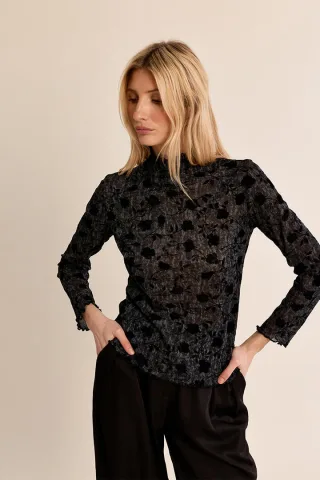 molly bracken - Florales Langarmshirt schwarz - Gr. - XS