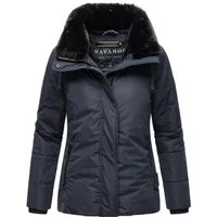 Navahoo Winterjacke Frostii XIV modische Damen Winter Steppjacke mit Kunstfellkragen