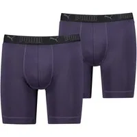 PUMA Langer Boxer PUMA MEN SPORT MICROFIBER LONG BOXERS 2P (2er Pack) mit Logo-Bund
