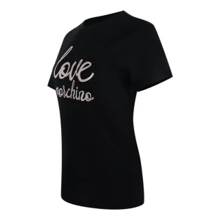 Moschino T-shirt Mit Kräftigem Pinkfarbenem Logo - Ein Echter Hingucker!