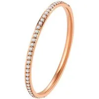 Hey Happiness Fingerring Glimmer, Zirkonia Bandring für Damen, Dünner Edelstahl Fingerring mit Kristallen, wasserfest