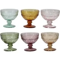 Chic Antique Gläser-Set Chic Antique - 6x Trinkgläser Eisschalen Glas Schalen 260ml Bunt, Glas
