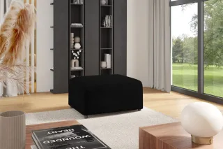 Polsterhocker Designerhocker Hocker MEGAN in Stoff Poso Schwarz