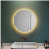 SONNI Badspiegel Rund Badezimmerspiegel mit Beleuchtung, Ø 80 cm / Ø 60 cm, Beschlagfrei-Funktion, LED, Touchschalter, Energiesparend