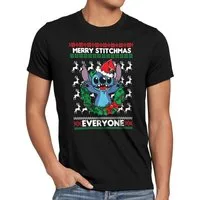 style3 T-Shirt lilo stitch weihnachten merry christmas xmas santa claus snow winter