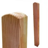 Gartenpirat Zaunpfosten aus Lärchenholz 9x9 cm Kopf gerundet Zaunpfahl Zaun Lärche