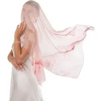 MayTree Seidenschal Seidenchiffon Hibiskus rosa 70 x 180 cm, (Stück), Seidentuch 100% Seide, zart und durchsichtig