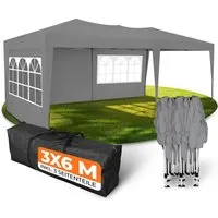 Kronenburg Partyzelt 3x6m wasserdicht - Gartenpavillon, Faltpavillon stabil, UV-Schutz 50+