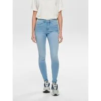 ONLY High-waist-Jeans ONLROYAL – Skinny-Jeans mit hoher Taille und Abriebeffekt skinny fit, casual, Denim, Baumwollmischung, Eingrifftaschen