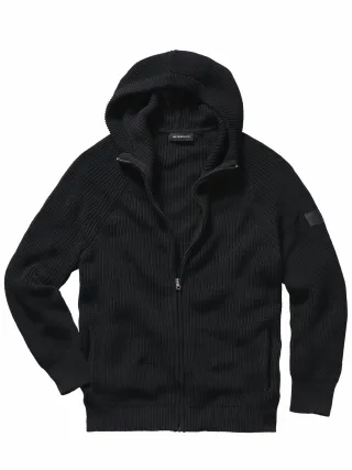 Mey & Edlich Herren Gestrickte Kapuzenjacke Beige 80 % Baumwolle, 20 % Wolle