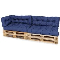 TexDeko Palettenkissen TexDeko Garden 5-TLG Palettenkissen-Set wasserabweisend gesteppt, 2x Palettenkissen + 2x Rückenkissen + 1x Seitenkissen