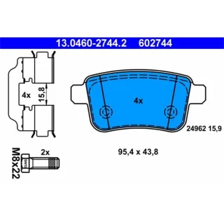 ATE Bremsbel?ge hinten Mercedes Citan Renault Kangoo