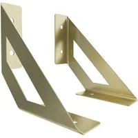 sossai® Wandregalhalter 2er Set Design Regalträger Truss in Gold, 2-tlg.