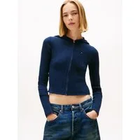 Tommy Jeans Strickjacke TJW ESSENTIAL ZIPPER HOOD CARDI mit Zopfstrickmuster und Kapuze