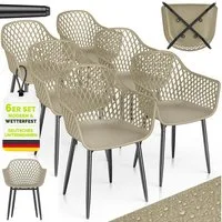 tillvex Gartentisch tillvex® Movo Gartenstühle mit Metallfüßen (Gartenstühle UV-beständig Terrassenstuhl Gartenmöbel, 6-St., Terrasse Balkon Outdoor Garten), belastbar