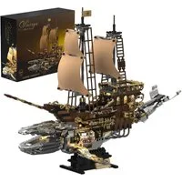 Esun Technik Wal Piratenschiff Bauspielzeug mit Licht, 1960St Modell Schiff Spielbausteine, (Set, 1960 St., Komplettset), Klemmbausteine für Erwachsene und Kinder Geschenk