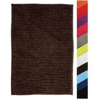 MSV Badematte CHENILLE, Höhe 12 mm, Badteppich, 100% Polyester Microfaser, Anti-Rutsch Beschichtung, mit praktischer Schlaufe zum Aufhängen, Waschbar 30°, Flauschig weich und warm, in 3 Größen erhältlich: 40 x 60, 50 x 80 und 60 x 90, viele angesagte