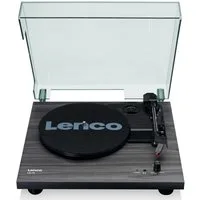Lenco LS-10BK Plattenspieler (Riemenantrieb, Vinyl, 33 45 U/min, RCA Lautsprecher, Kopfhöreranschluss im Schwarz)