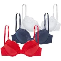 petite fleur by Lascana Push-up-BH (Packung, 3 Stück) mit Bügel & herausnehmbaren Kissen