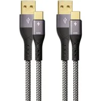 ProfiPatch ProfiPatch USB A / USB C Kabelset 60W 3A 2x1m grau Goldkontakt Textil USB-Kabel