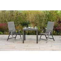 MERXX Balkonset Taviano, (Set, 3-tlg), 2 Klappsessel, 5-fach verstellbar, Balkon-Ausziehtisch
