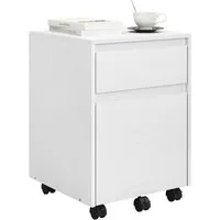 Woltu Rollcontainer, mit 2 Schubladen, Büroschrank auf Rollen, 40x57x40 cm