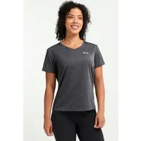 Jack Wolfskin Funktionsshirt WILDTRAIL T W mit V-Ausschnitt, aus Polyester, normale Länge, Kurzarm