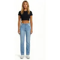 ESRA Straight-Jeans Damen Stretch-Jeans Premium Baumwolle Jeanshose Damen Straight Fit G14 Straight Jeans Damen High Waist Stretch Jeans Damen Regular Hose