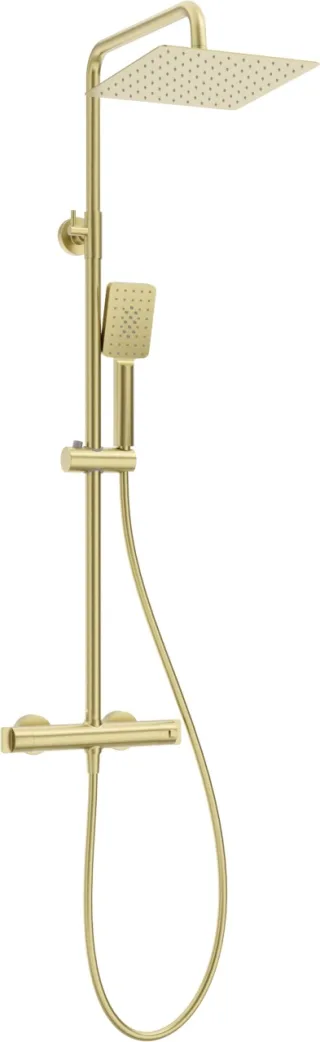Neuesbad Duschsystem mit Thermostat Brausearmatur, gold gebürstet NB1DENAC_R4HT1