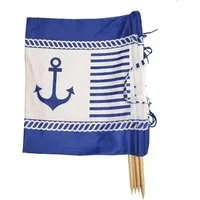 Aves-24 Windschutz WINDSCHUTZ 8m für Strand Garten Meer SICHTSCHUTZ Camping Blickschutz, 12. Anker - Blau