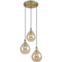 Qazqa Pendelleuchte Traditional, ohne Leuchtmittel, Warmweiß, QAZQA Hängeleuchte, e27, Gold, Metall, Modern