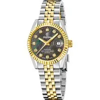 Festina Quarzuhr Classic Steel F20088_5, Armbanduhr, Damenuhr, Swiss Made, Edelstahlarmband, analog, Tag