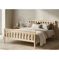 Home Collective Holzbett Einzelbett Doppelbett Bettgestell mit Lattenrost & Kopfteil Kiefer (Größe: 90×200, 120×200, 140×200, 160×200), Massivholzbett mit Lattenrost & Kopfteil Natur