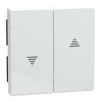 Wippe für Schalter und Taster, zweiteilige Wippe, mit Symbol "Pfeile", glänzend aluminium, Retail