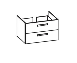 Artiqua 411 Waschtischunterschrank für D-Code 034285 Quarzgrau Matt Select, 411-WU2L-D31-7163-173 411-WU2L-D31-7163-173