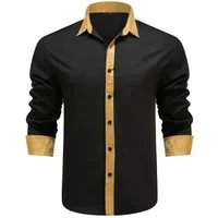 Allthemen Langarmhemd mit Stickmuster Kontrast Langarmhemd Regular Fit
