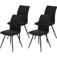 HELA Drehstuhl Vierfußstuhl RIO (Set, 4 St), Esszimmerstuhl, 360° drehbar, gepolstert, Webstoff, 120kg belastbar