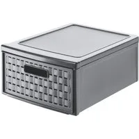 ROTHO Aufbewahrungsbox Rotho Schubladenbox Country klein, 8,3 L anthrazit