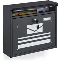 relaxdays Briefkasten Pulverbeschichteter Briefkasten
