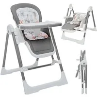 Baby Vivo Hochstuhl Kinderhochstuhl 3in1 / Babywippe für Kinder - Lulu in Grau
