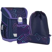 Spirit Schulranzen SPIRIT Schulranzen Set Color Lines 4 teilig Serie COOL