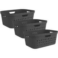ROTHO Wäschekorb JONA Wäschebehälter 3er-Set 39l mit ergonomischen Griffen (Wäschekorbset, 3er-Set)