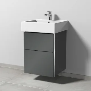 Sanipa 3way Waschtischunterbau zu Duravit Vero Waschtisch mit 2 Auszügen, Anthrazit-Glanz BS71579