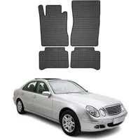 OMAC Auto-Fußmatten für Mercedes E Klasse W211 2002-2009 Schwarz 4 tlg (4 St), für Mercedes E Klasse W211 2002-2009 Mercedes E Klasse W211 2002-2009, Antirutsch,Wasserfest,Einfache Installation